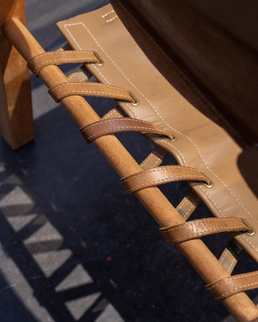 Leather safari chair