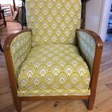 Art Deco armchair new tapestry restored