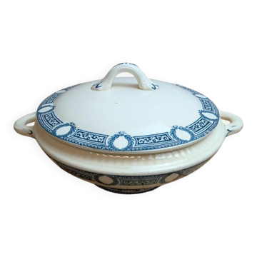 Antique ironstone soup tureen Salins – Saïda model – Blue decoration