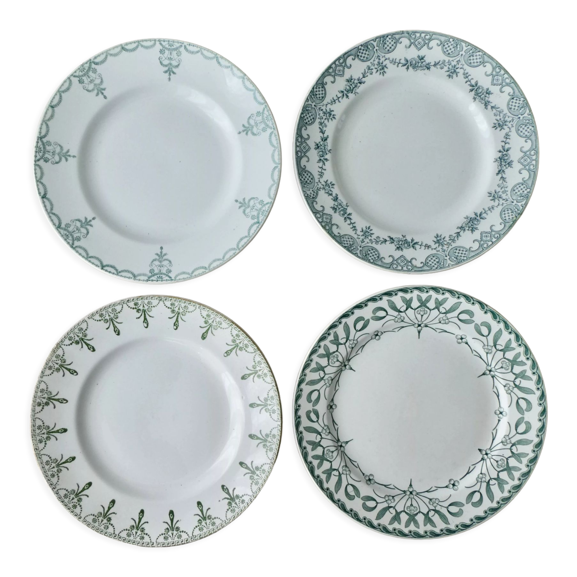 4 old flat plates 23 cm