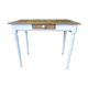 Old desk table in oak tapered white patinated feet
