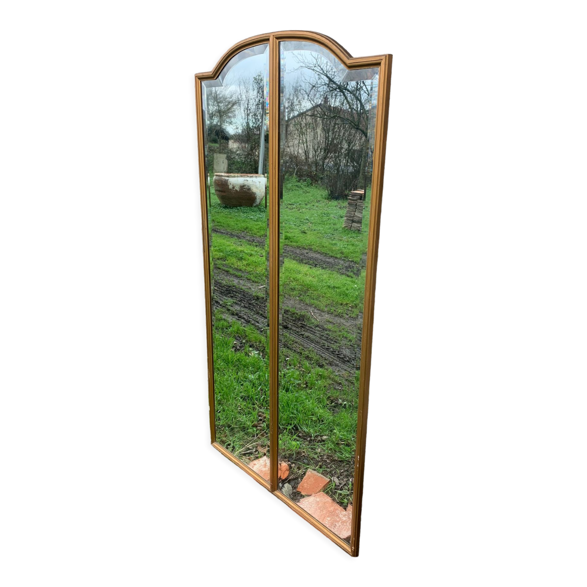 Large beveled antique mirror 75x150cm