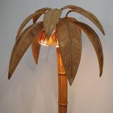 "Palm/coconut tree" floor lamp in rattan