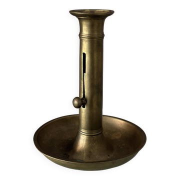 Vintage Adjustable Brass Chamber Candlestick