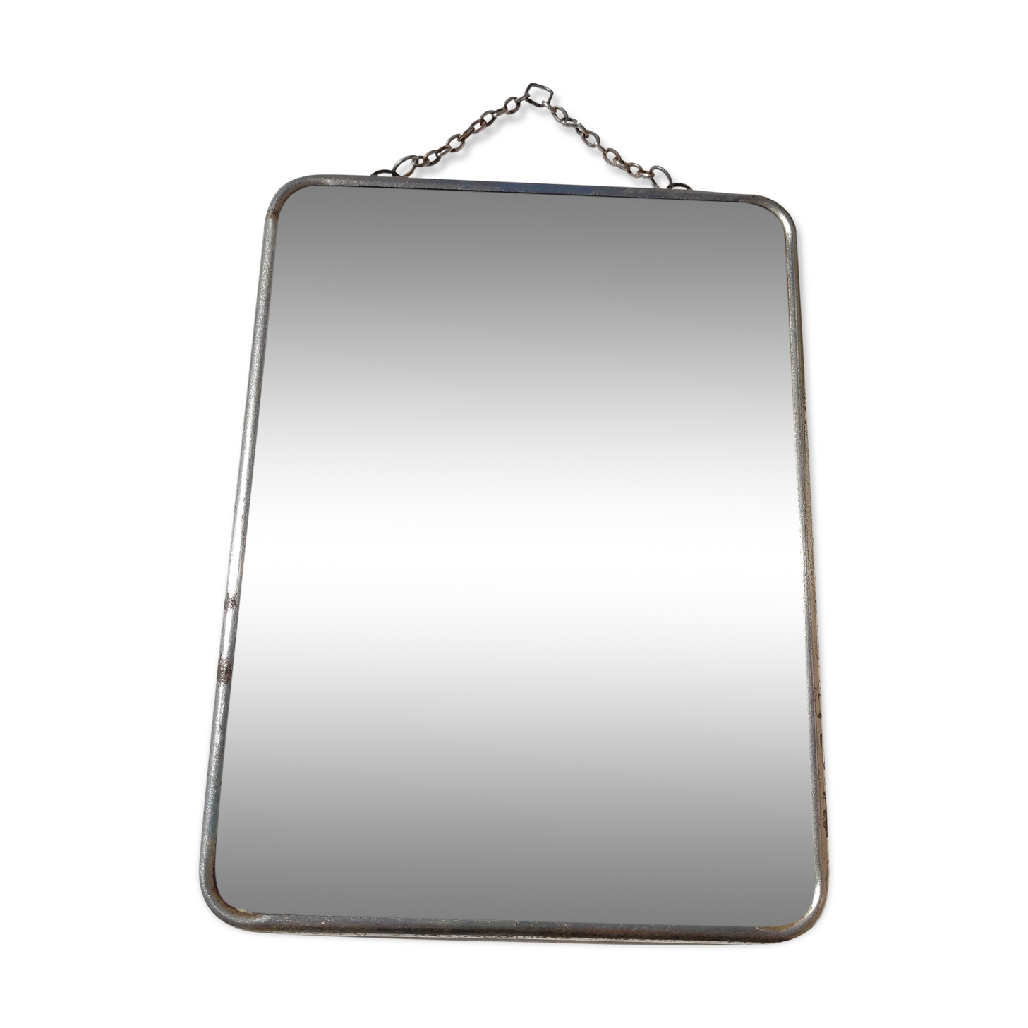 Barbier mirror with its chain around the 1950s vintage