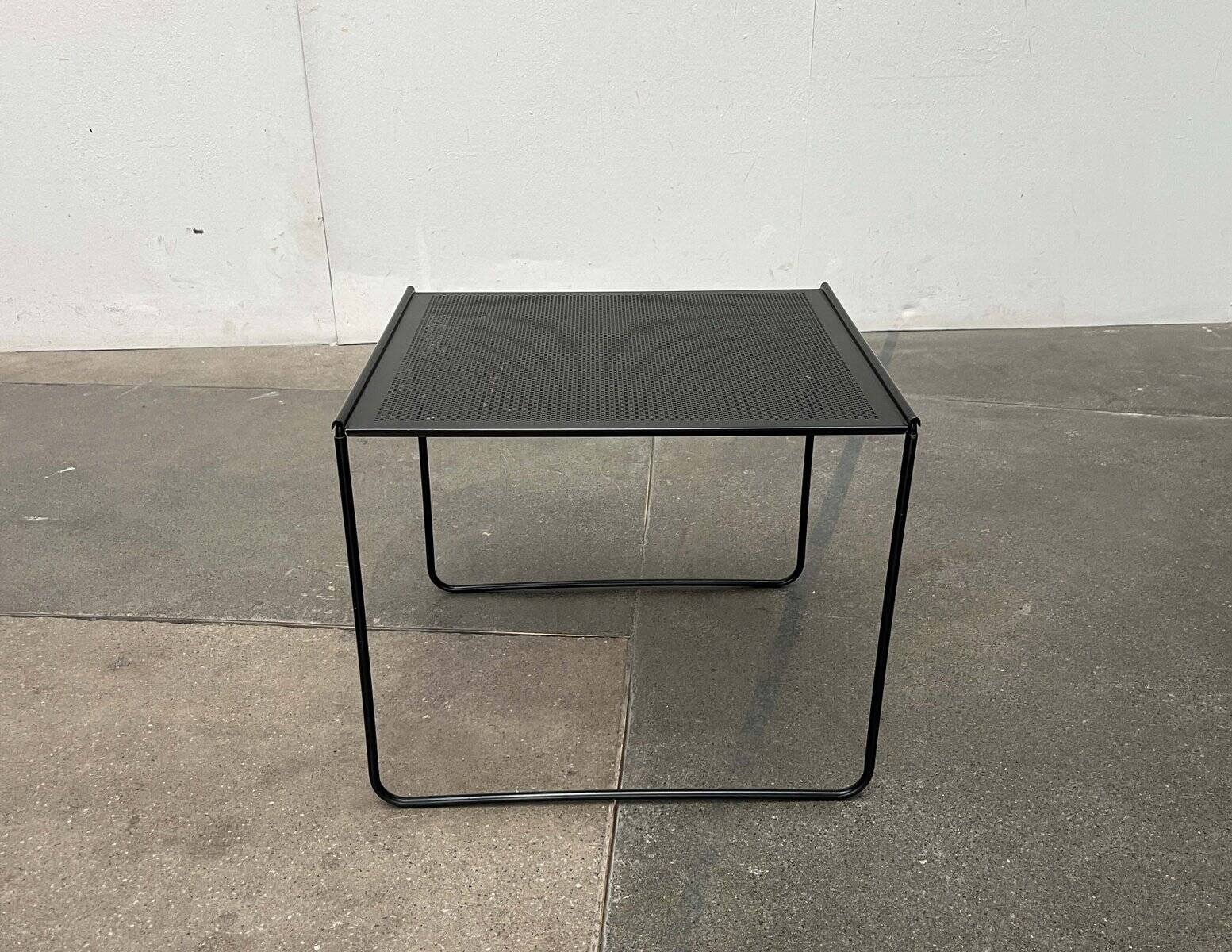 Postmodern perforated metal nesting side table from Ikea, 1980s.