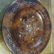 Wooden thuya catchall enhanced with metal wire and mother-of-pearl.