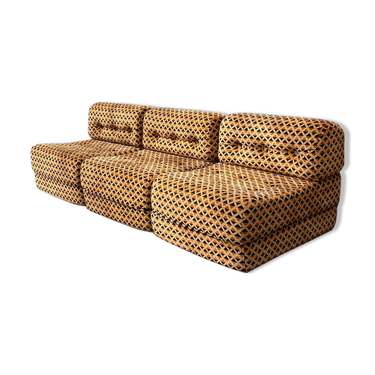 Sofa with 3 modules convertible into a bed of the 70s