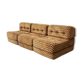 Sofa with 3 modules convertible into a bed of the 70s