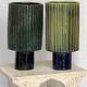 Milos vase in green and navy blue ceramic