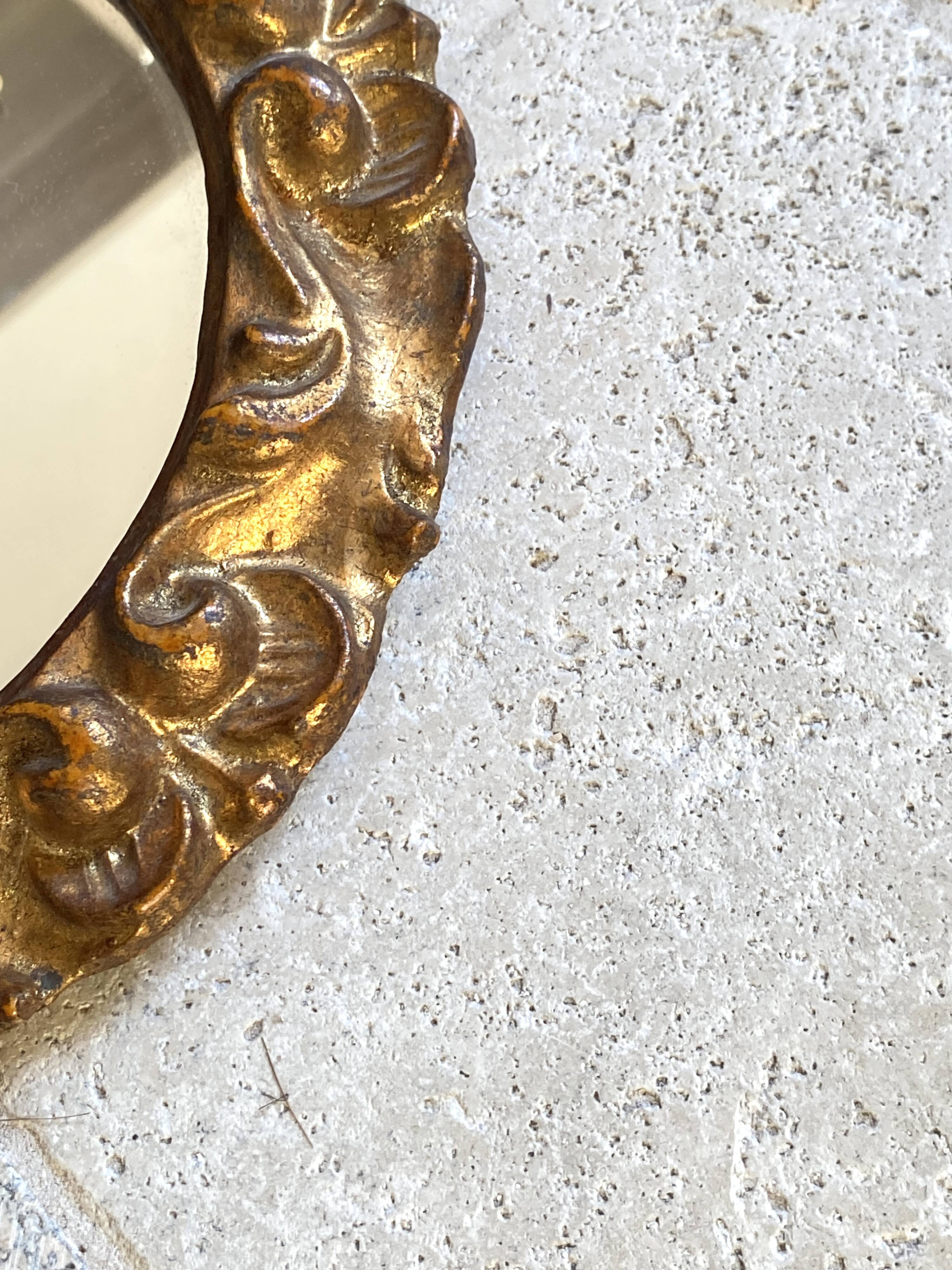 Wooden mirror, 24 cm