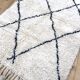 Tapis berbère marocain Beni Ouarain à losanges noirs 1,46x1m