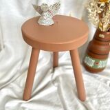 Vintage painted wood tripod stool