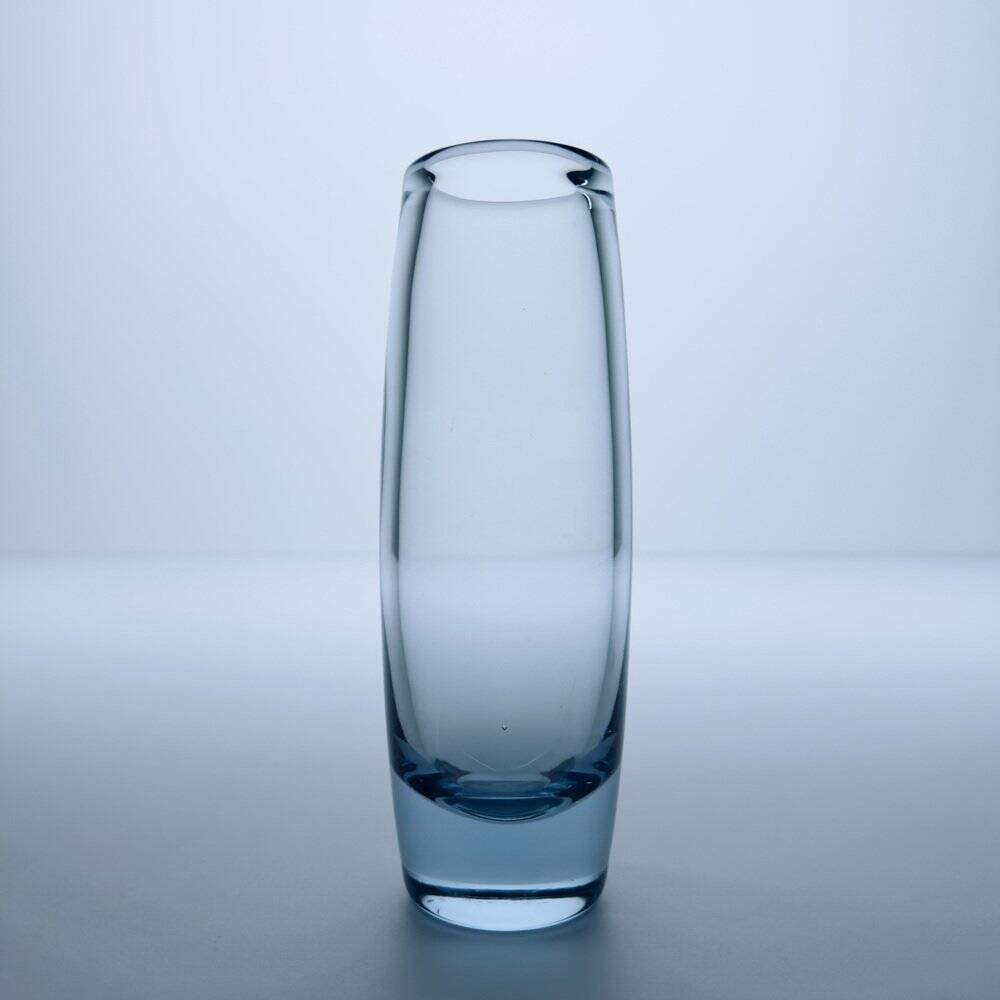 Original blue glass vase by Per Lütken for Holmegaard, Denmark, 1960s.