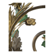 Art Nouveau Chestnut Leaf and Green Glass Sconce, 1900s