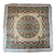 Nappe en soie d’Alger époque début XXe motifs floraux rehaussés de fils dorés, fait main