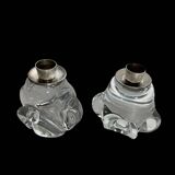 Tableware pair of crystal candlesticks JB France 20th century