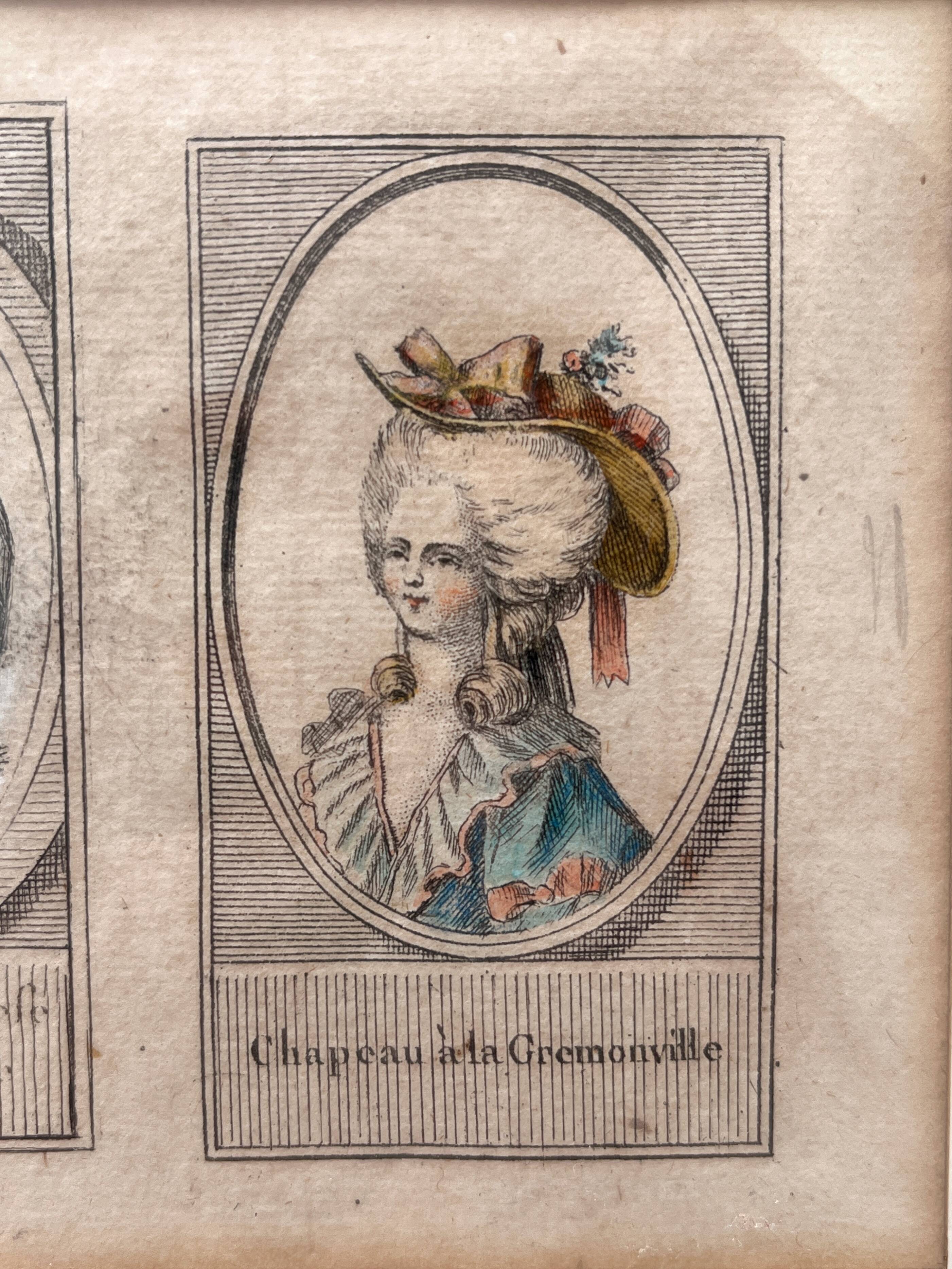 Lithograph of an old fashion engraving by Desrais, 18th century