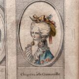 Lithograph of an old fashion engraving by Desrais, 18th century