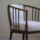 Pair of Danish armchairs in beech, reupholstered in lambswool, Art Nouveau, 1900s.