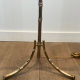 Bronze floor lamp in faux-bamboo style by Maison Baguès.