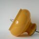 Yellow opaline pendant light with metal arc, Design, 1970