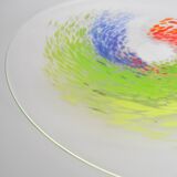 Dish of clear and colored glass by Holmegaard, Denmark