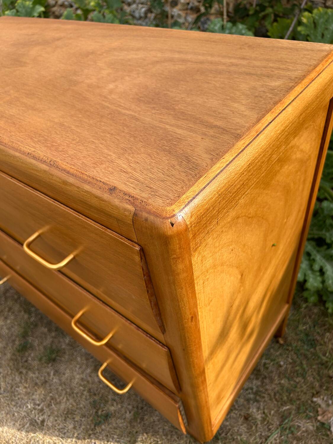 Vintage 1960s chest of drawers in blond beech