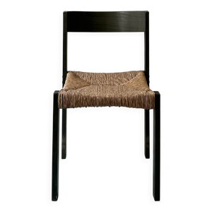 Chaise paillée en bois - bouteille