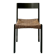 Bottle green patinated wooden straw chair, France 1950