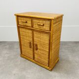 Rattan chest of drawers 60s