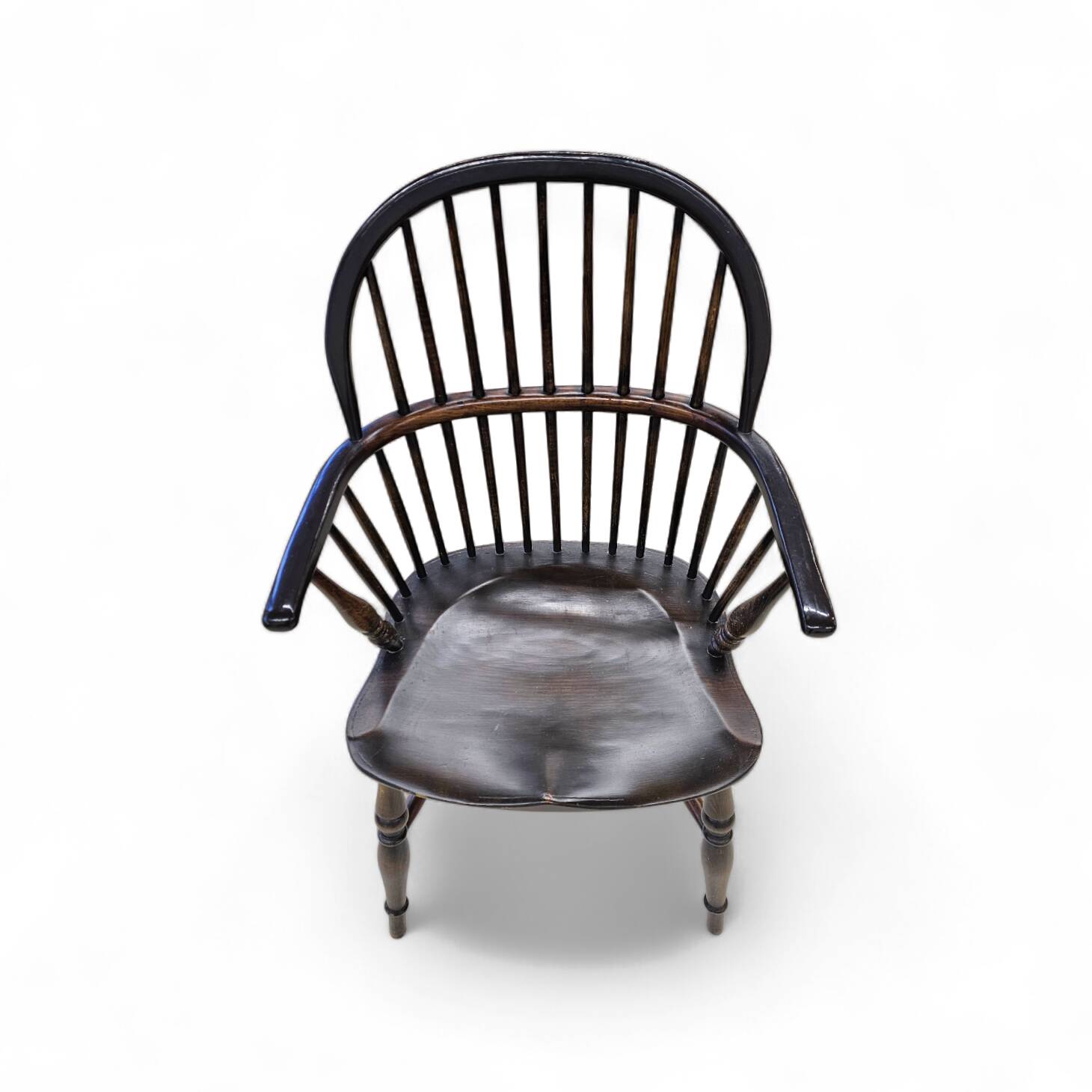 4 x Classic Georgian Bow and Stick Back Windsor Chair / Crinoline stretcher chairs