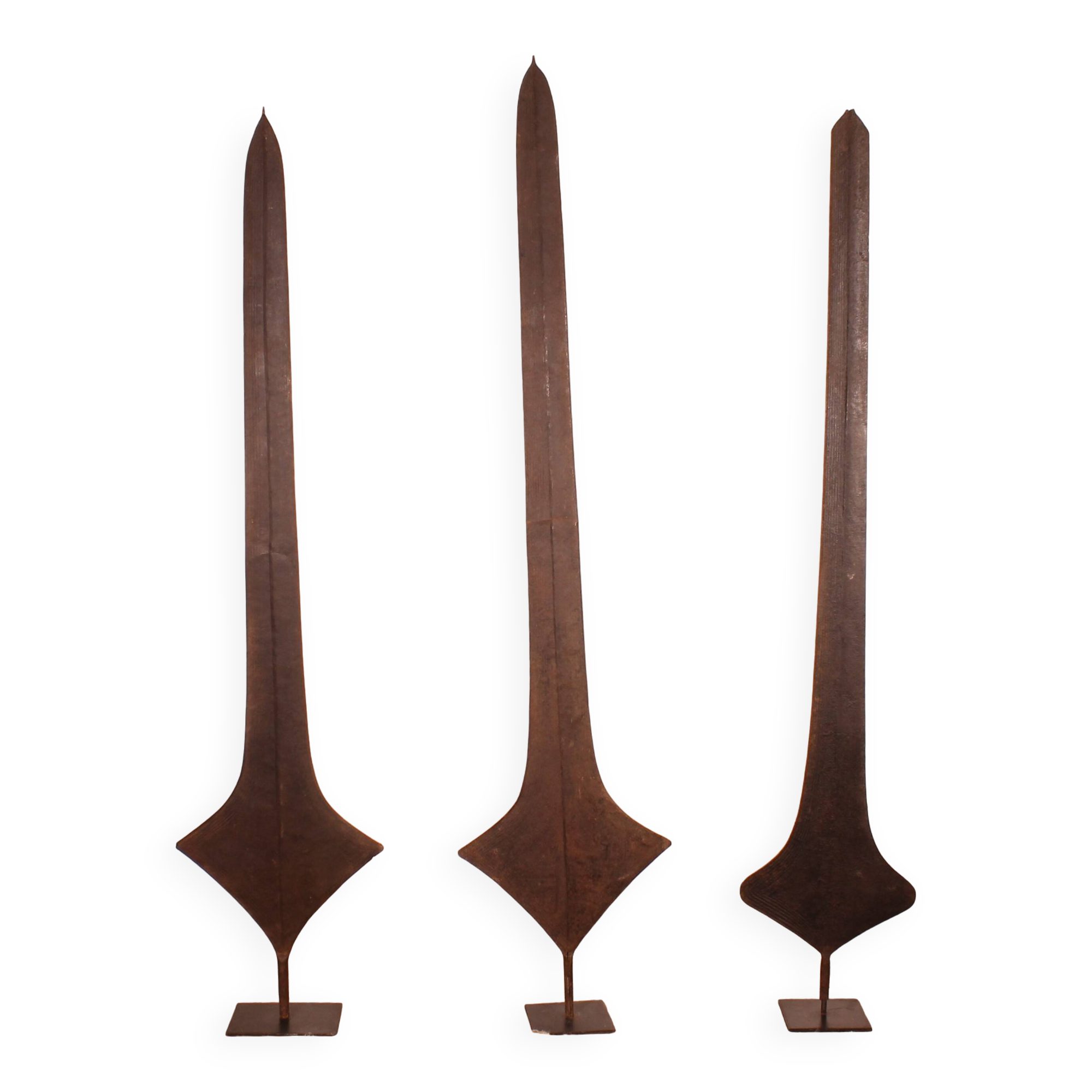 Three Topoke African Sword Coins on Base