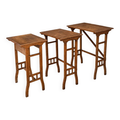 3 tables gigognes / ensemble gigogne / arts et métiers / années 1950