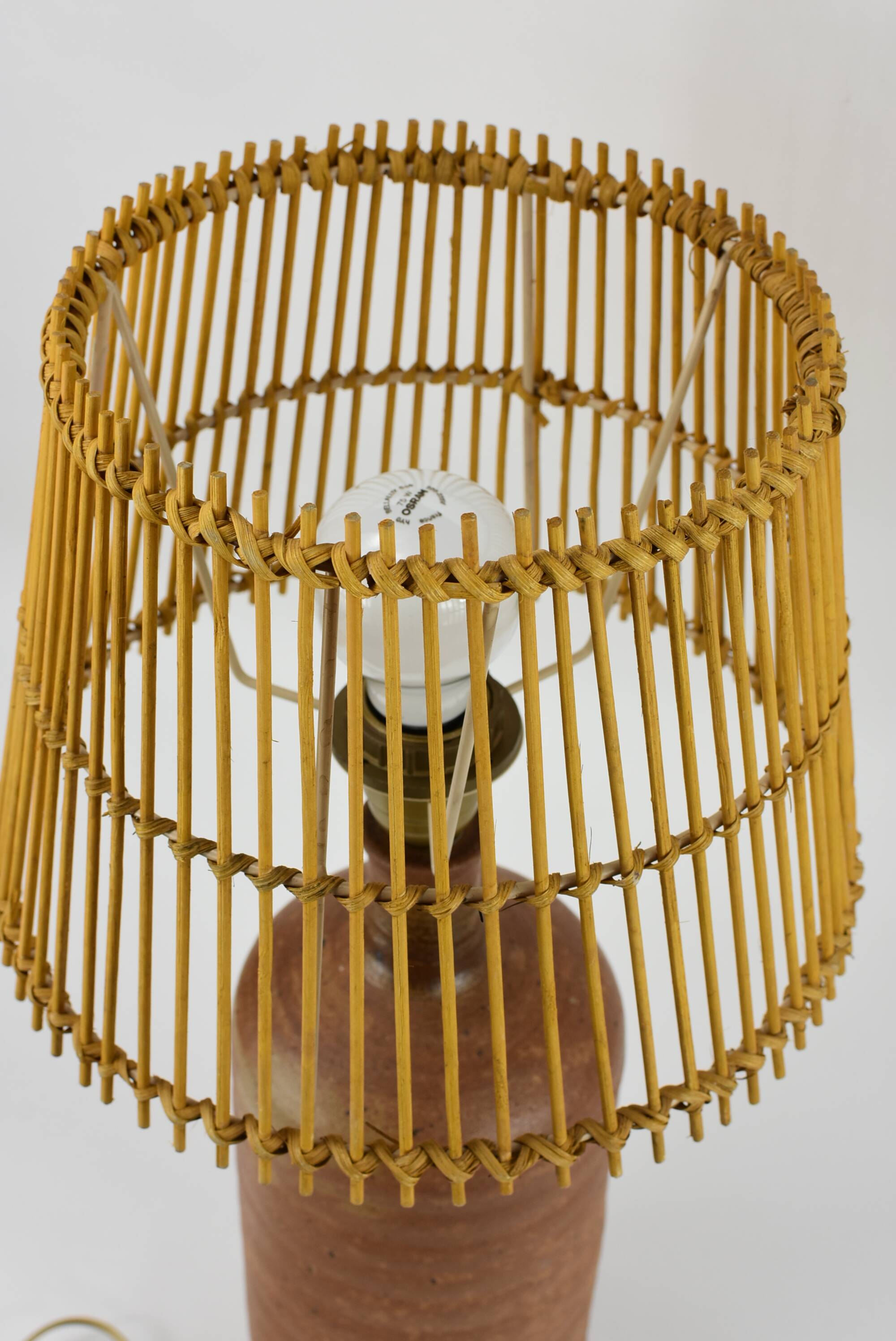 Brown stoneware lamp