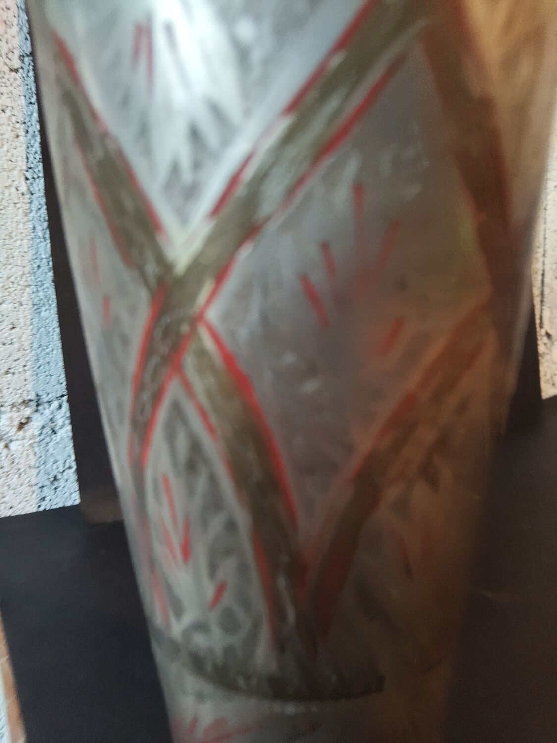 Antique engraved brass lassi glass – Indian artisanal bohemian vase