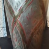 Antique engraved brass lassi glass – Indian artisanal bohemian vase