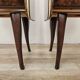 Walnut burl bedside tables with double glass top