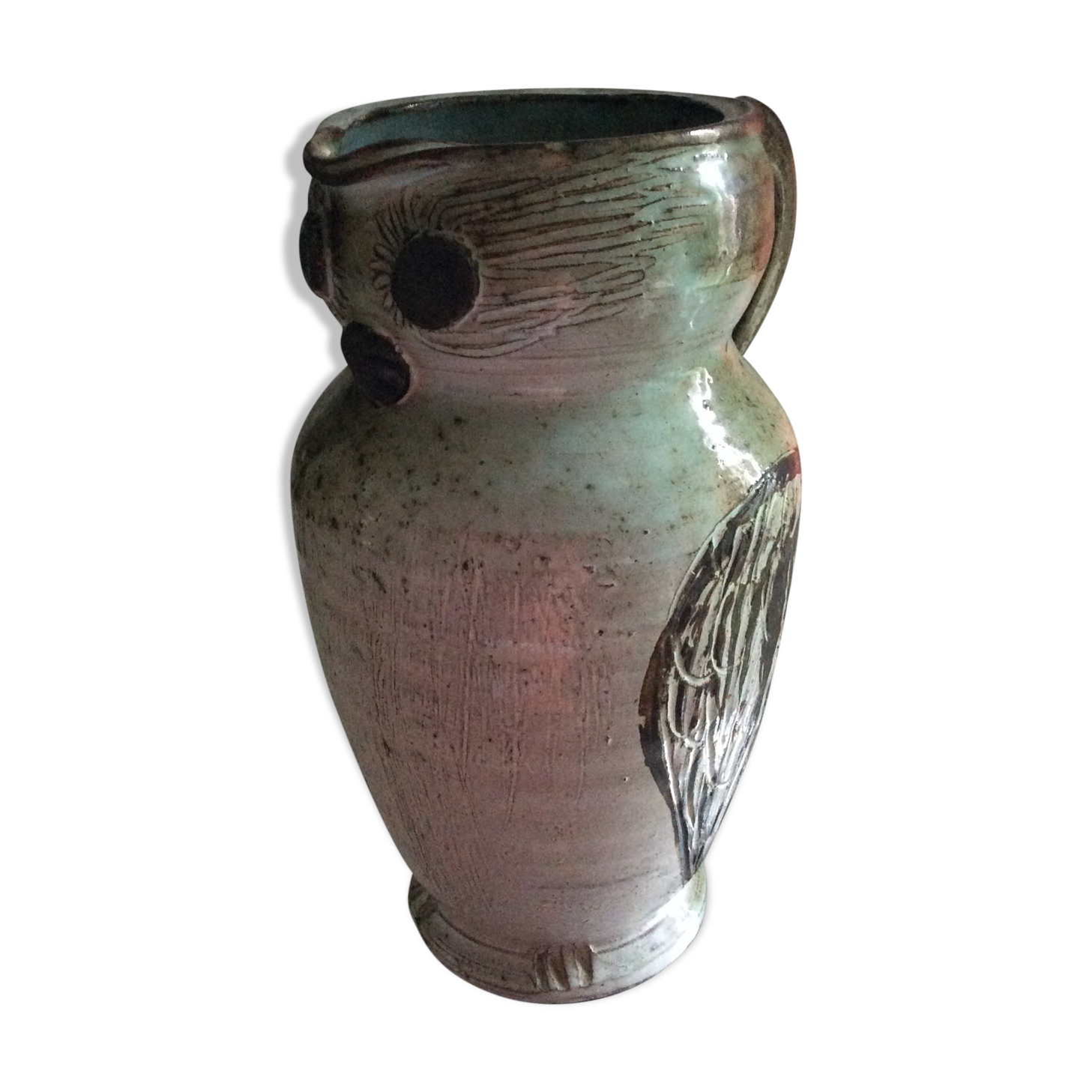 Ceramic owl pitcher, 70s
