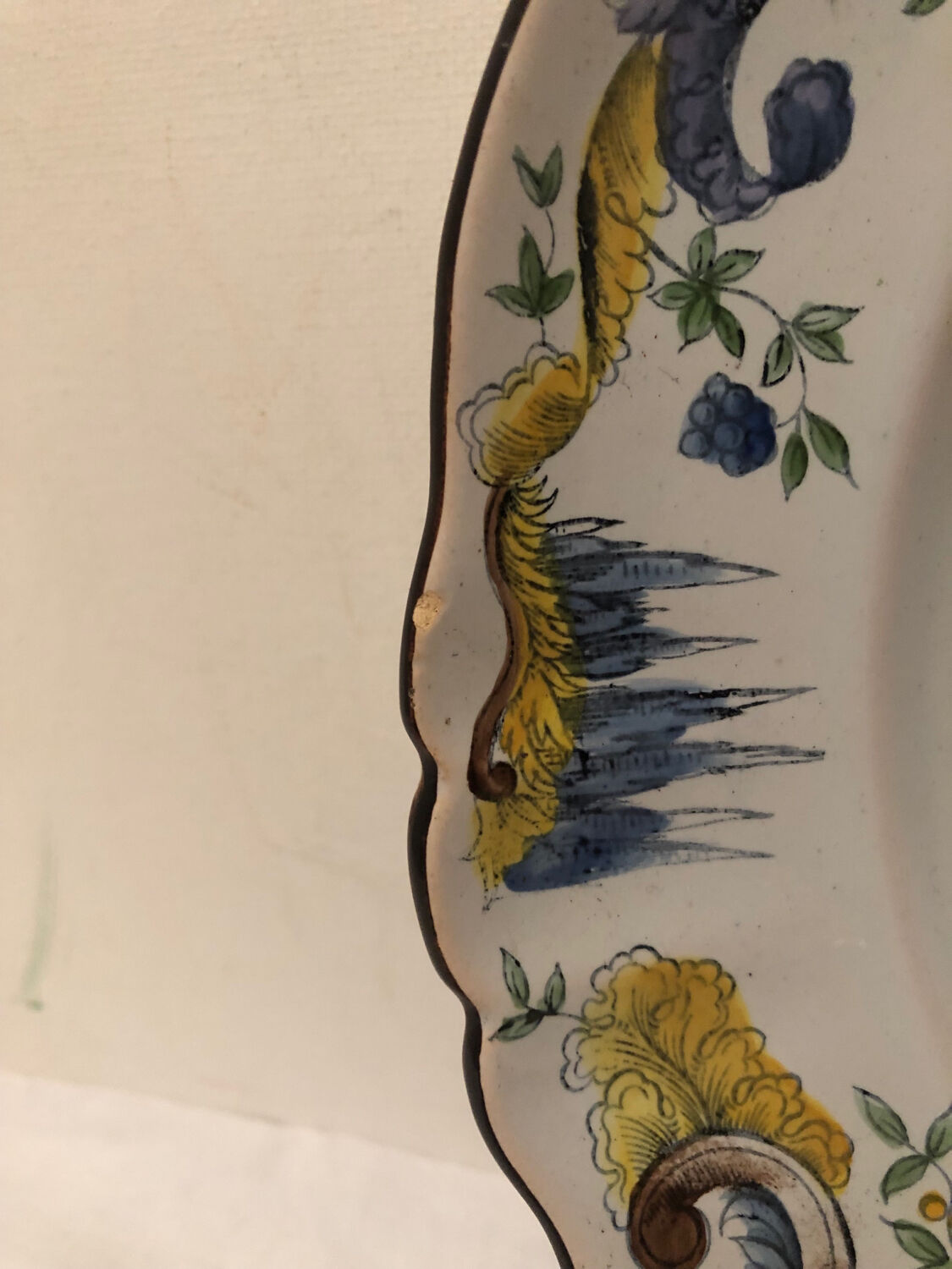 Plate Emile Galle Saint Clément around 1900