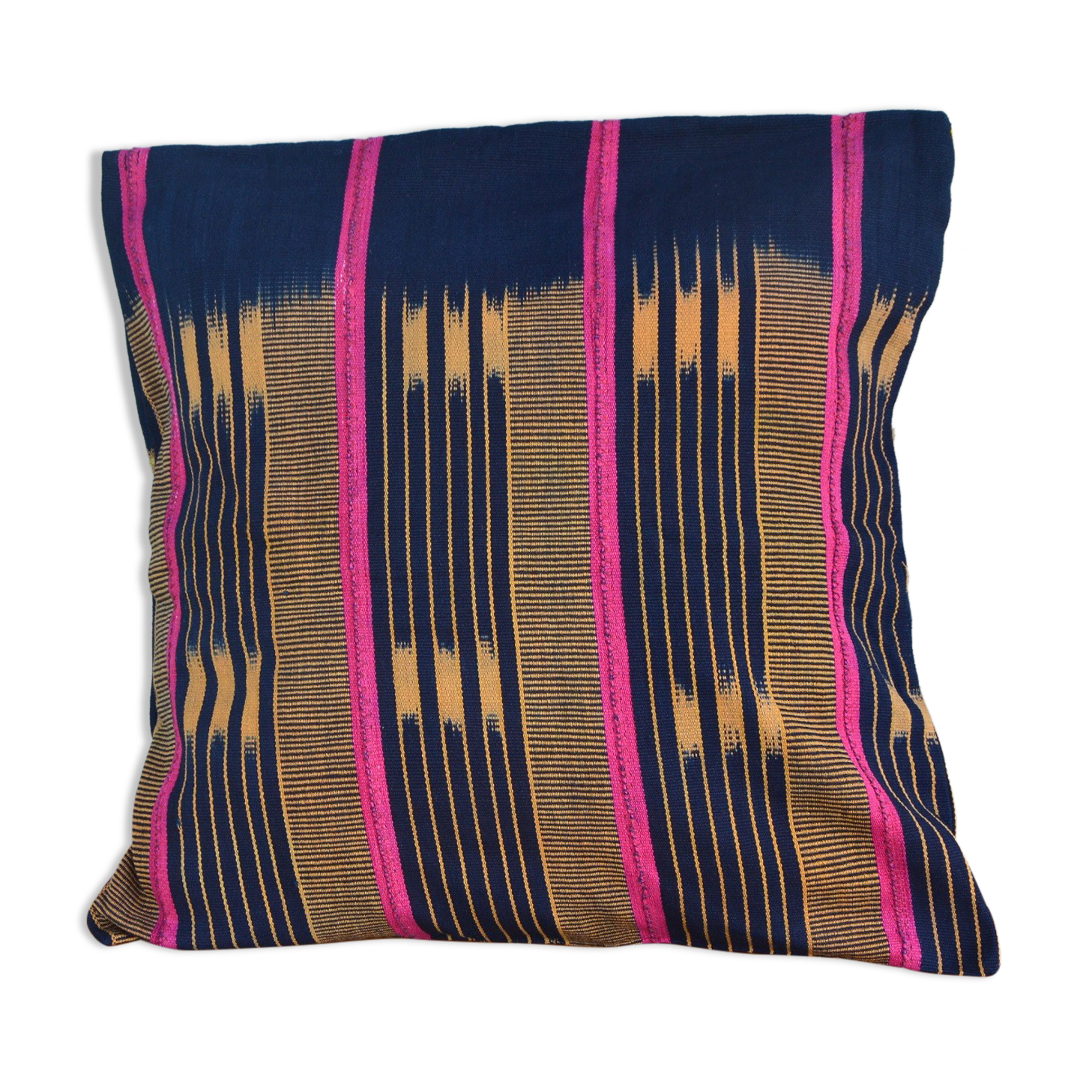 Cushion cover in blue baoulé fabric