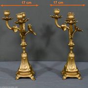 Paire de candélabres en régule doré et onyx – 1940