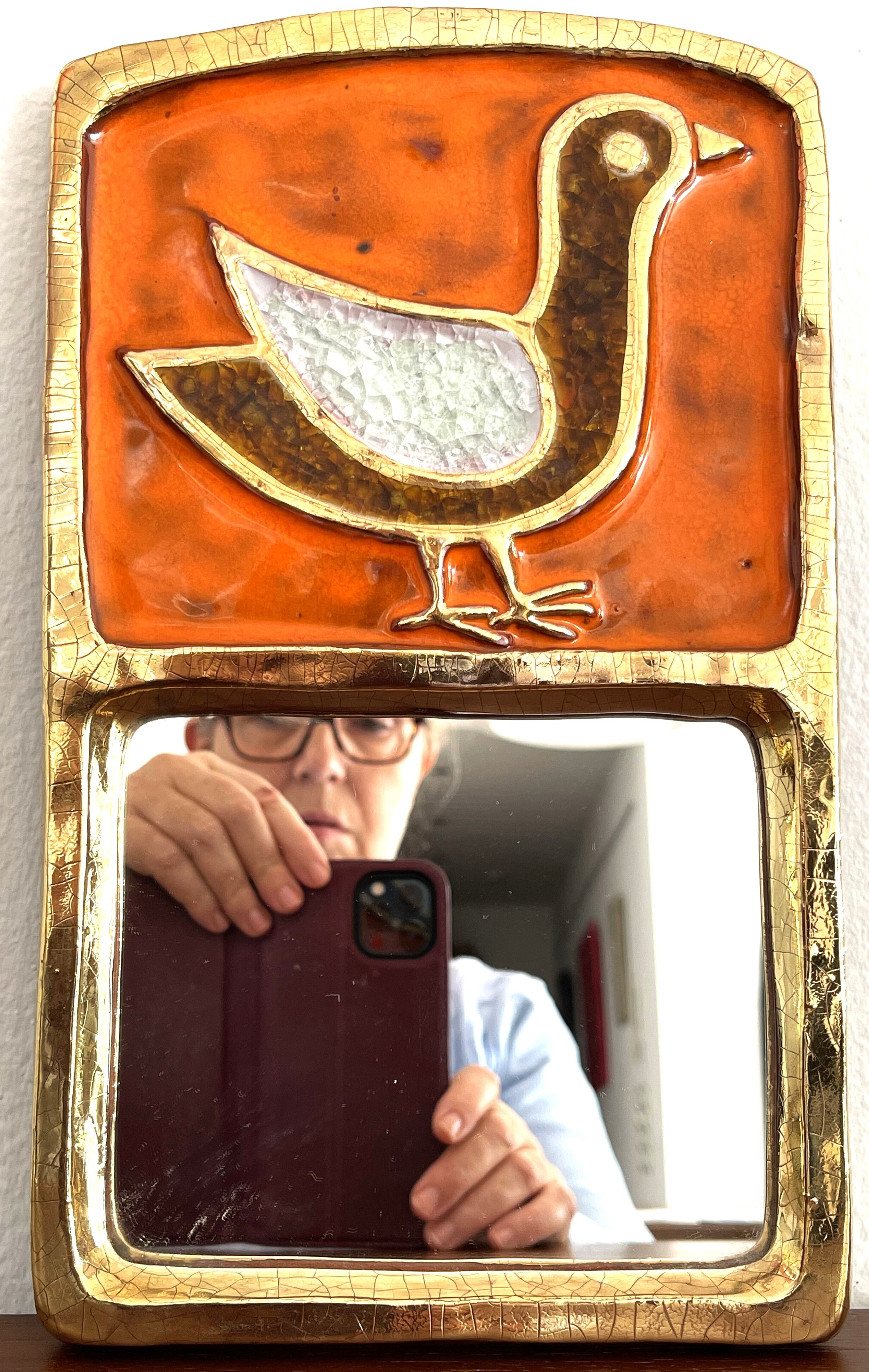 Mirror Mithé Espelt "bird" 30 cm