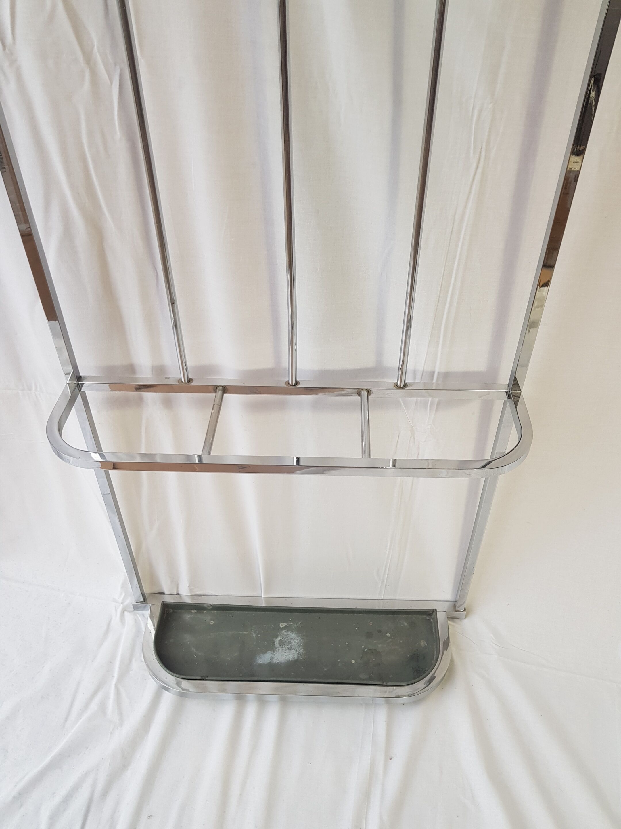 Art deco vestiary coat rack with umbrella holder