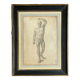 Tableau dessin ancien homme écorché Anatomie XVIIIe