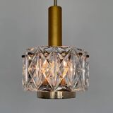 Pair of midcentury glass chandeliers/pendants by Kinkeldey, Germany, 1970s