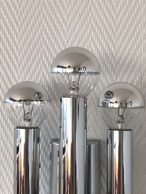 Chrome wall lamps from the 70s