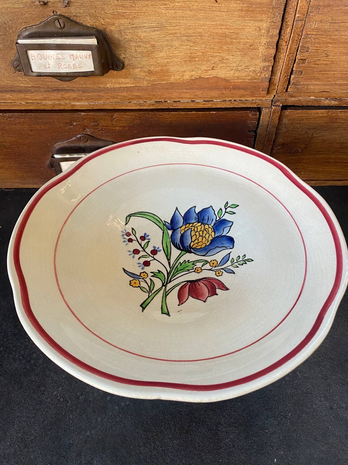 Gien earthenware fruit bowl, Savoie model