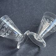 12 liqueur glasses – guilloché crystal – art deco