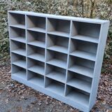 Meuble de métier vieux bleu en bois